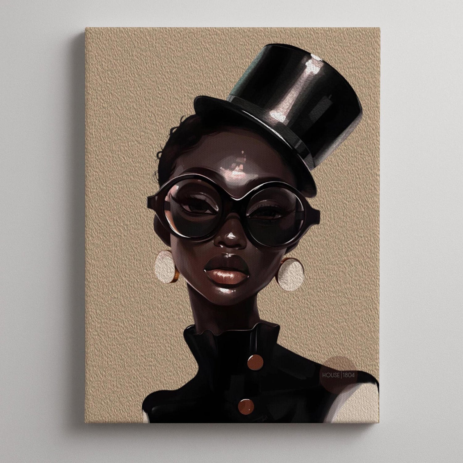 Abstract African American Fashion Artwork, Black Woman Fine Art