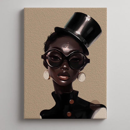 Abstract African American Fashion Artwork, Black Woman Fine Art