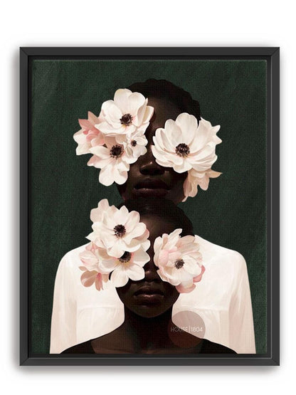 Black Mother and Daughter Canvas Wall Art: Motherhood, African American Family