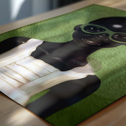 Black Girl Portrait Abstract Art: Green Bohemian Print, Urban Home Canvas