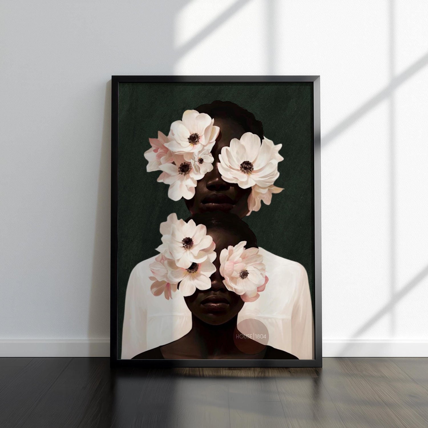 Black Mother and Daughter Canvas Wall Art: Motherhood, African American Family