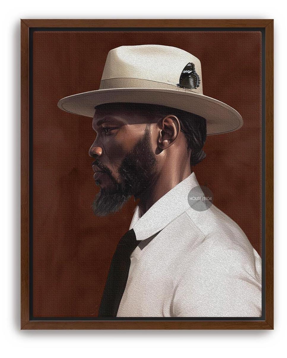 African American Couple Bohemian Canvas Art Print, Set of 2