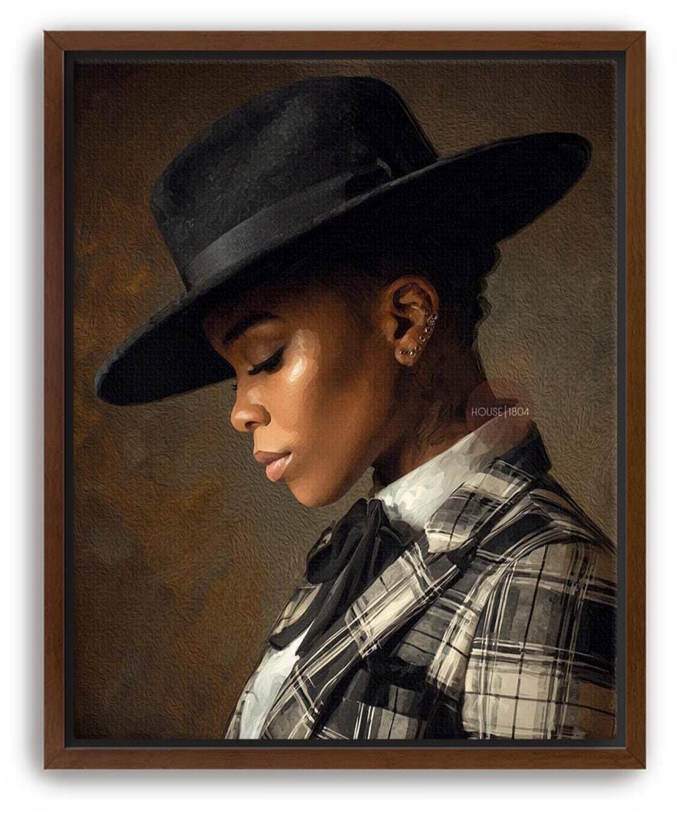 Black Woman Dandy Art - Afrocentric Wall Art | Vibrant Bohemian Dandy Artwork Canvas
