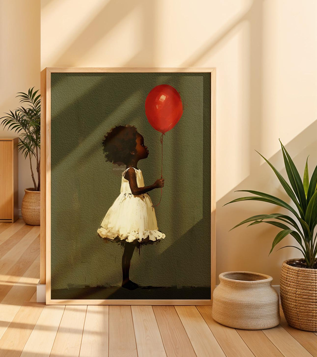 Black Girl Art, Whimsical Balloon Print | Paper Or Canvas, Nursery Wall Decor - Multiple Sizes
