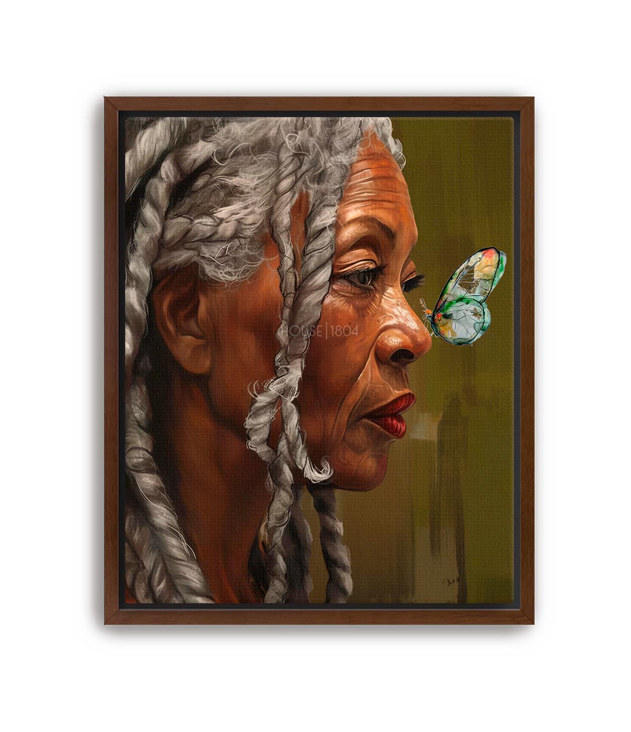 Older Black Woman Art, Gray Hair Lady Art, Elder Art, Black Woman Boho Art, Caribbean Woman Art, Caribbean Art, African Woman Art Prints