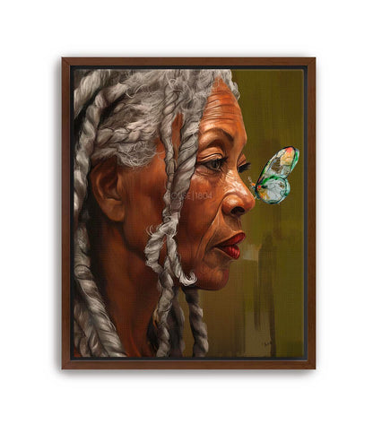 Older Black Woman Art, Gray Hair Lady Art, Elder Art, Black Woman Boho Art, Caribbean Woman Art, Caribbean Art, African Woman Art Prints
