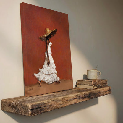 Afrocentric Wall Art, Terracotta Black Woman Portrait Canvas | Framed Unframed