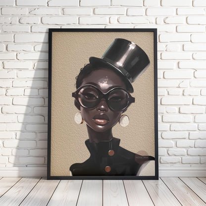 Abstract African American Fashion Artwork, Black Woman Fine Art