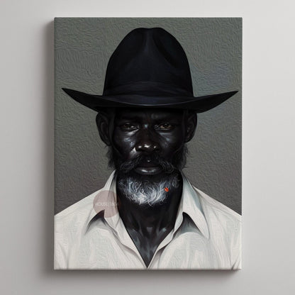 Black Man Gray Beard Canvas Art, Silver Fox Man Art Print, Gray Haired Man Art,  Black Man Art, Mature Art, African American Man Art