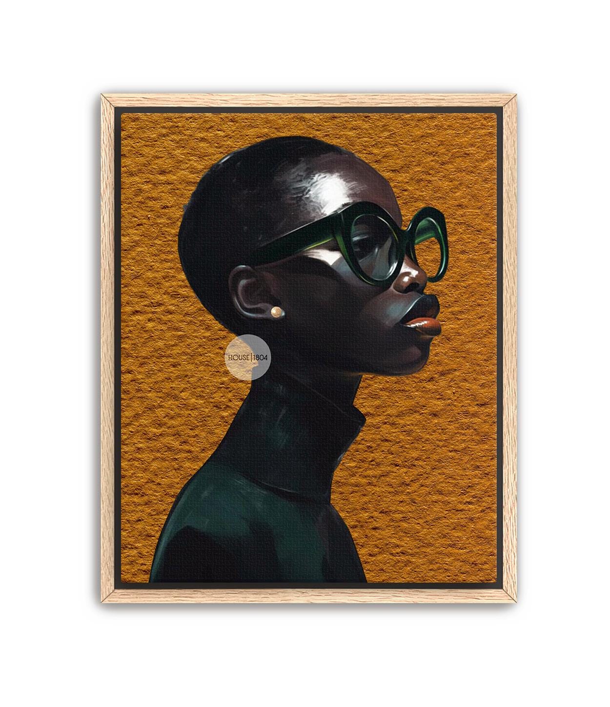 Black Woman Wall Art – Melanin Canvas Print | Bold Yellow Color Decor