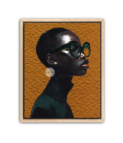 Black Woman Wall Art – Melanin Canvas Print | Bold Yellow Color Decor