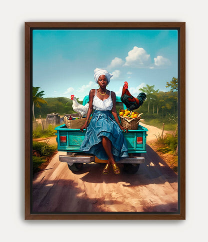 Black Woman Country Caribbean Art Wall Decor