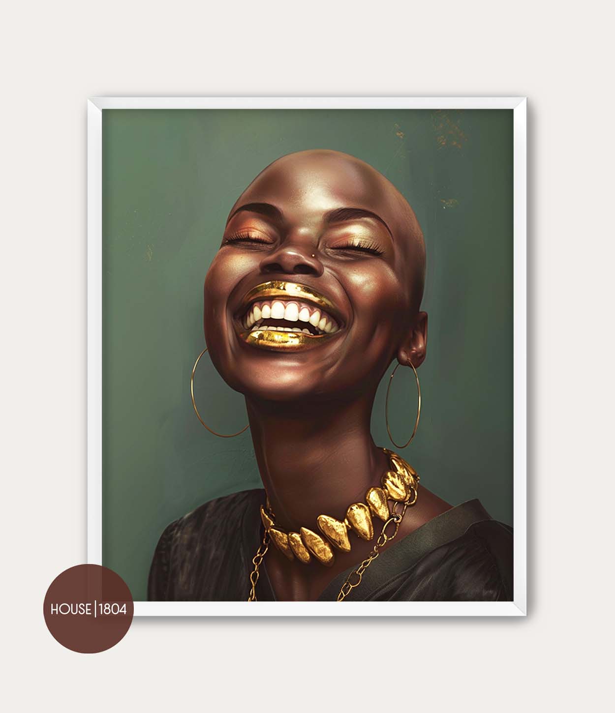 Gold and Black Woman Africa American Canvas Art