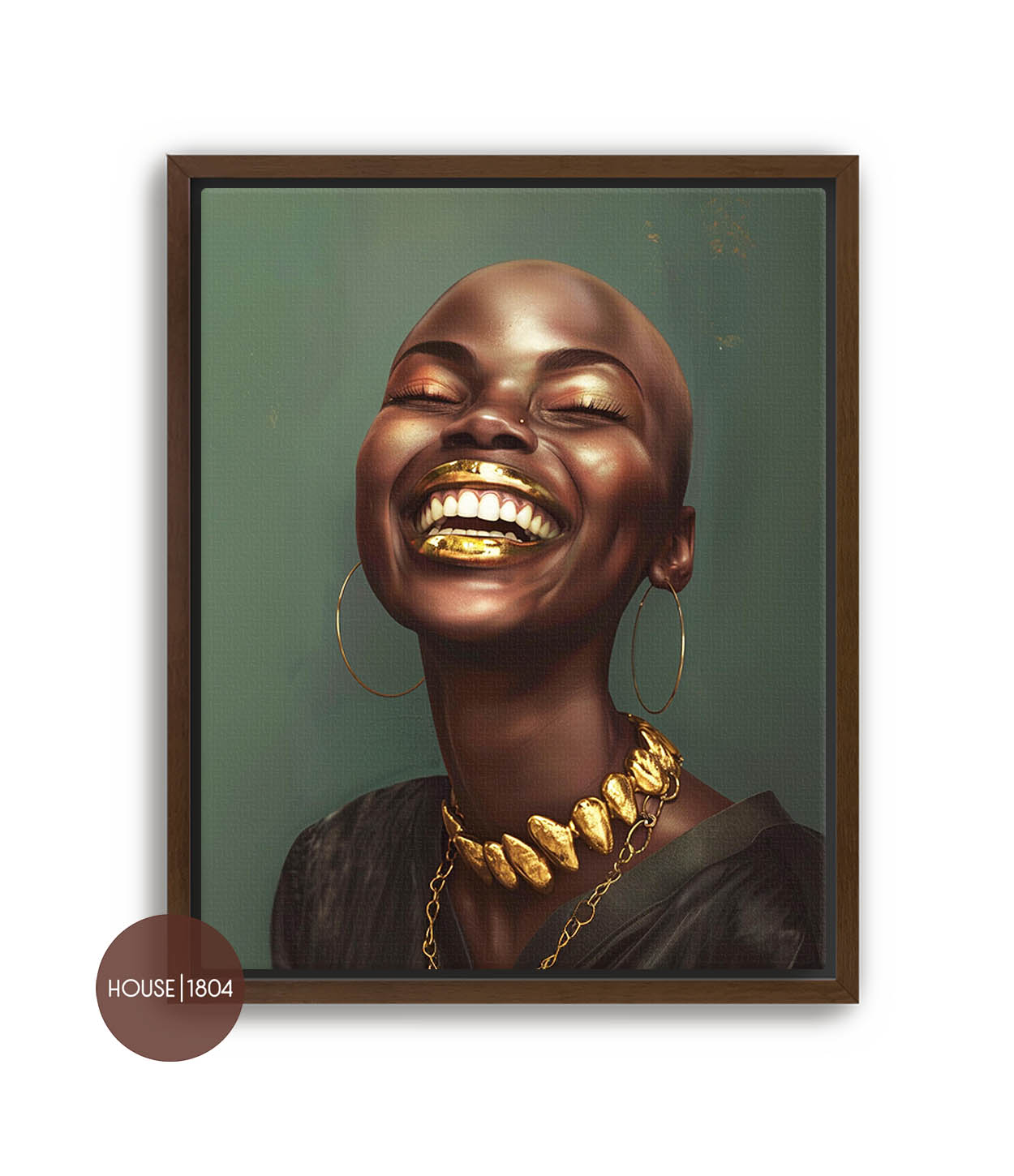 Gold and Black Woman Africa American Canvas Art