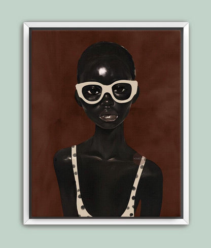 Abstract African Woman Art Print: Modern Afrocentric Portrait