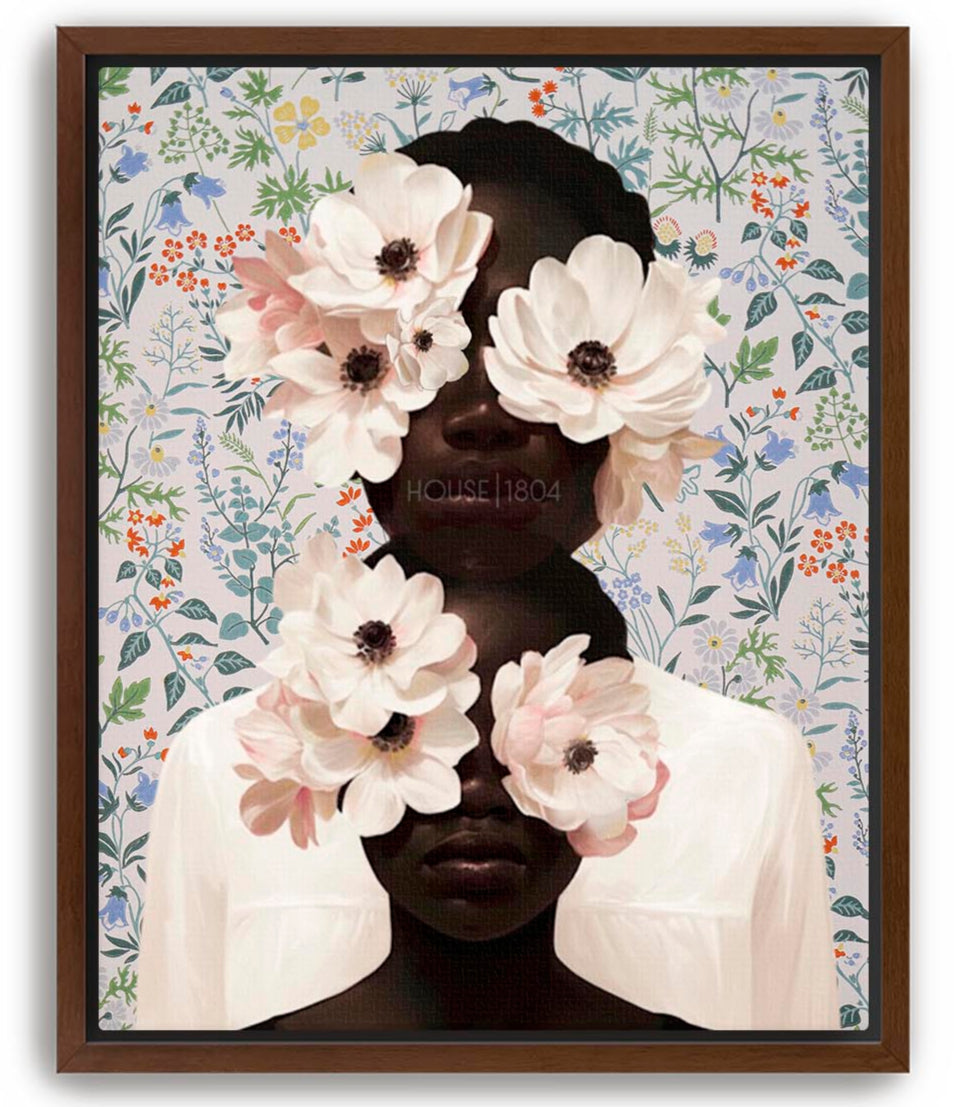 Black Mother and Child Floral Art