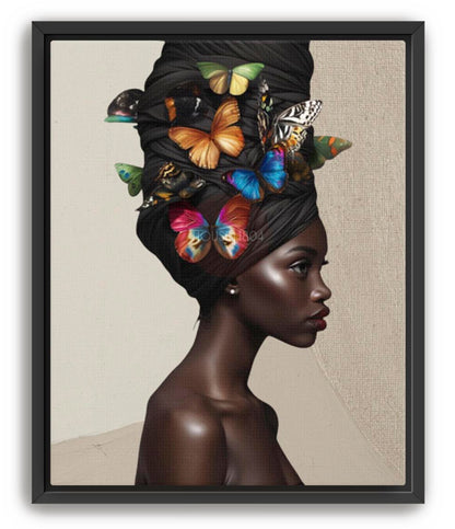Bohemian Black Women Head Wrap Art Print