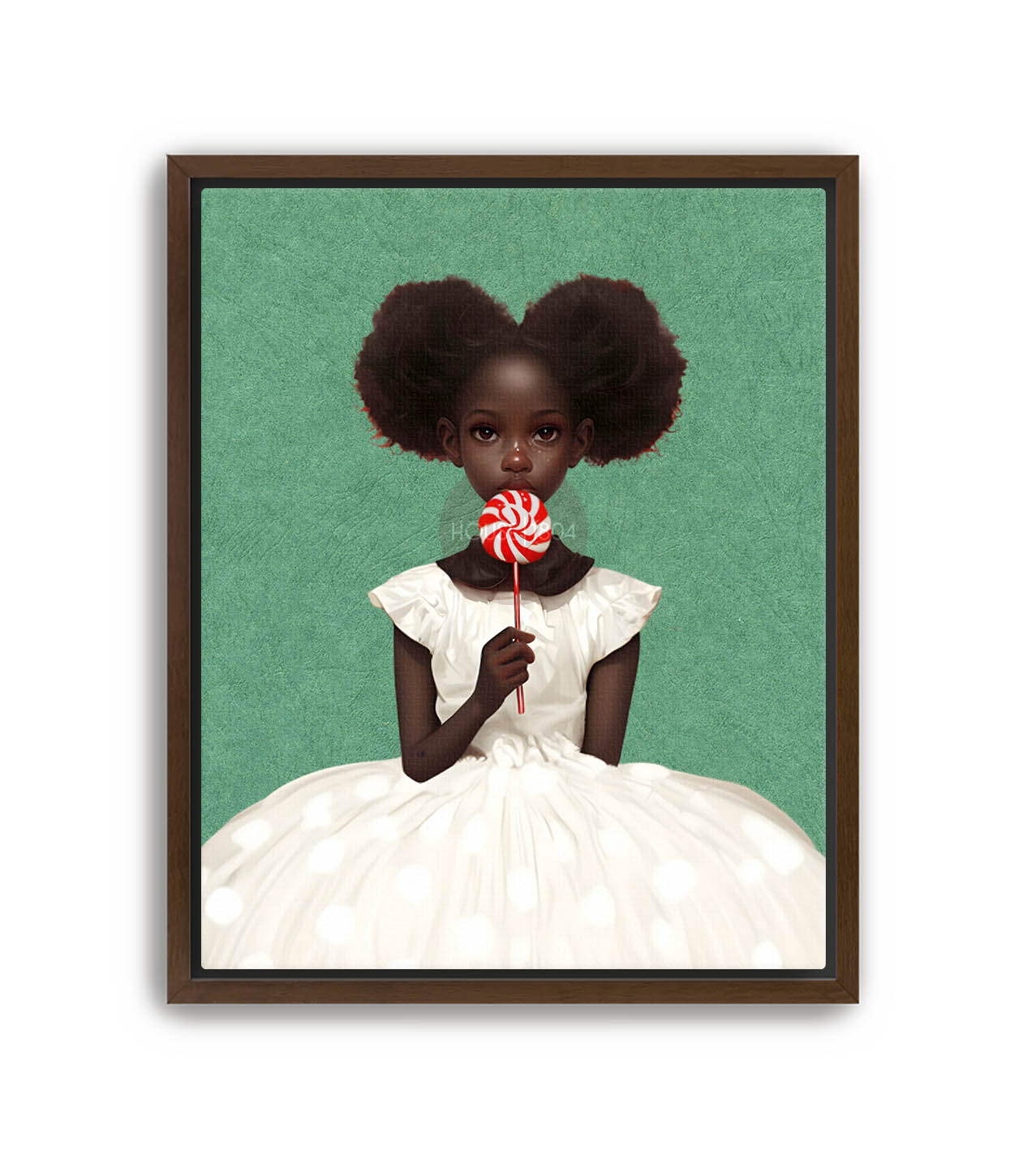 Bohemian Black Girl Lollipop Wall Art