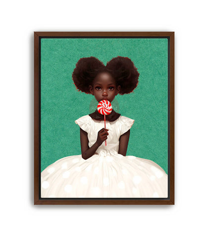 Bohemian Black Girl Lollipop Wall Art