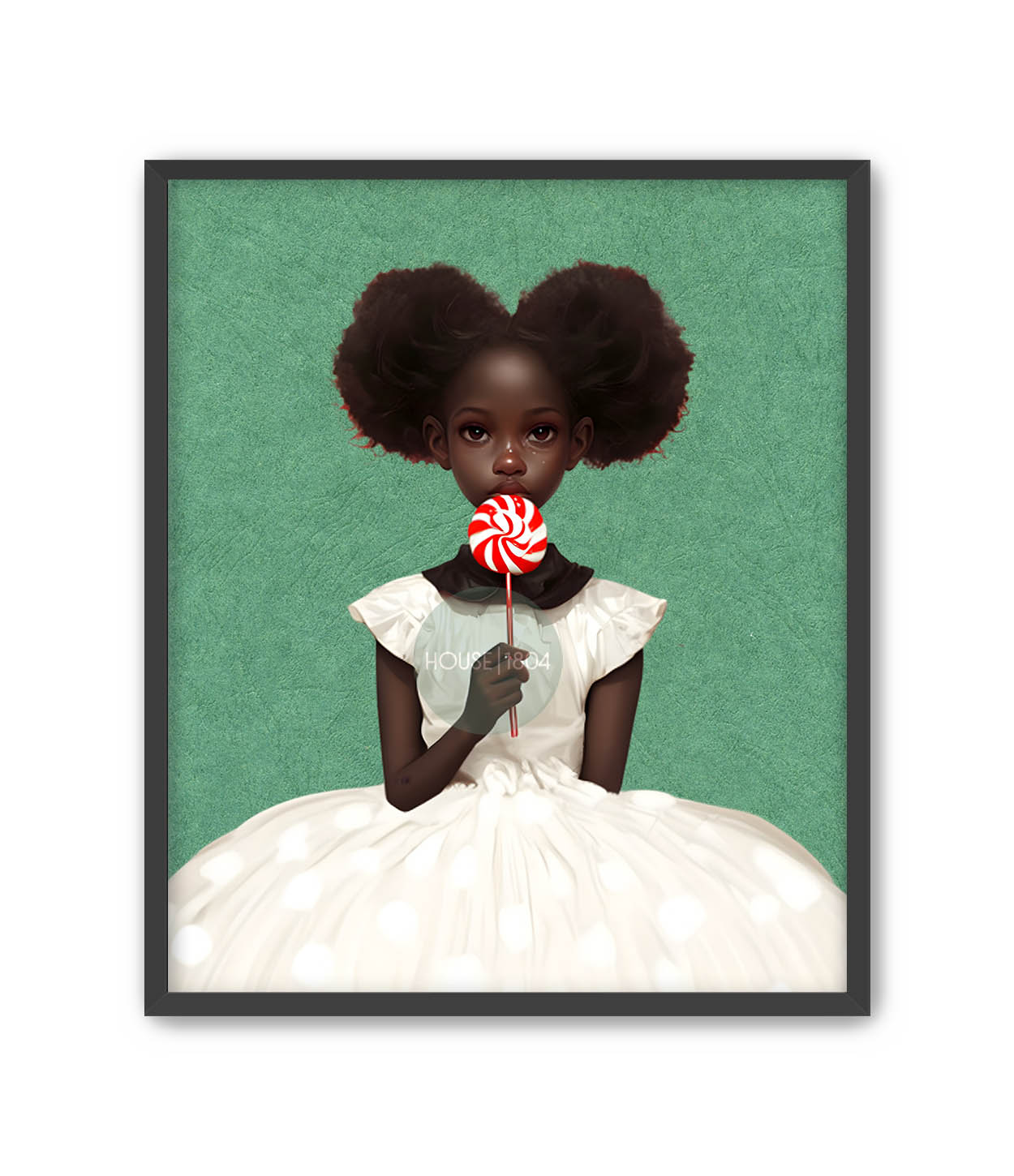 Bohemian Black Girl Lollipop Wall Art