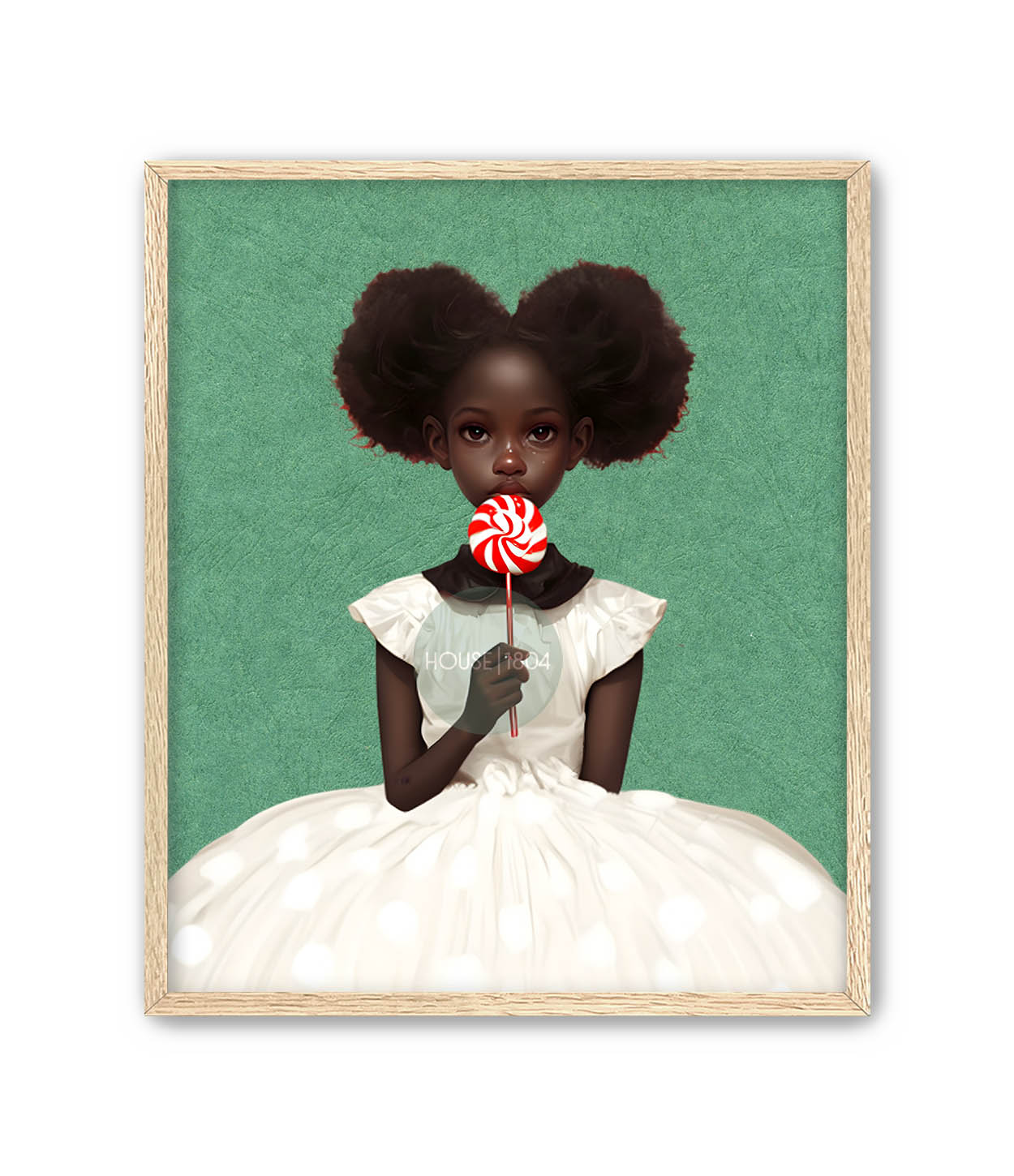 Bohemian Black Girl Lollipop Wall Art