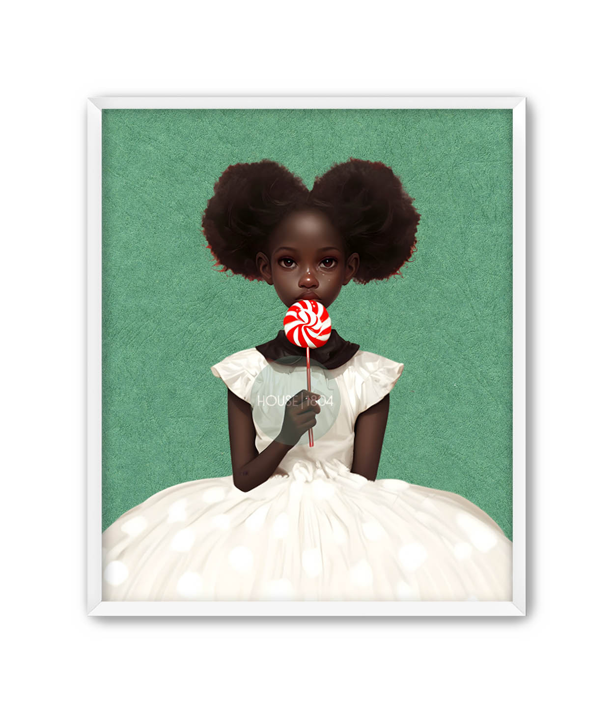 Bohemian Black Girl Lollipop Wall Art