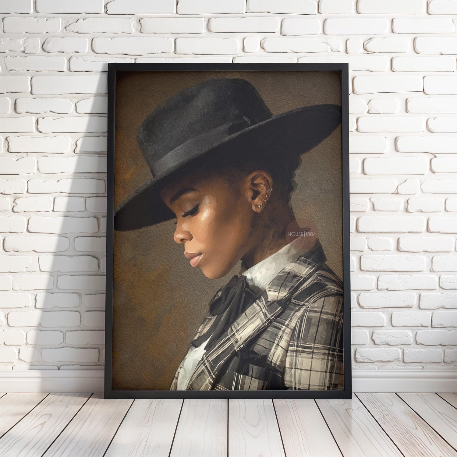 Black Woman Dandy Art - Afrocentric Wall Art | Vibrant Bohemian Dandy Artwork Canvas