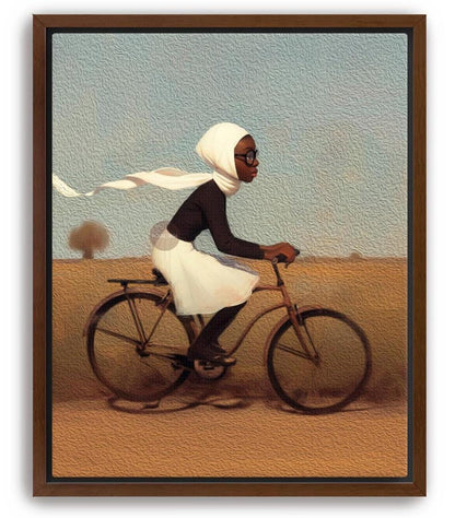 Whimsical Black Girl Framed Canvas Art