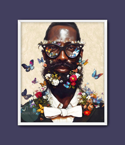 Modern Black Man Nerd Wall Art