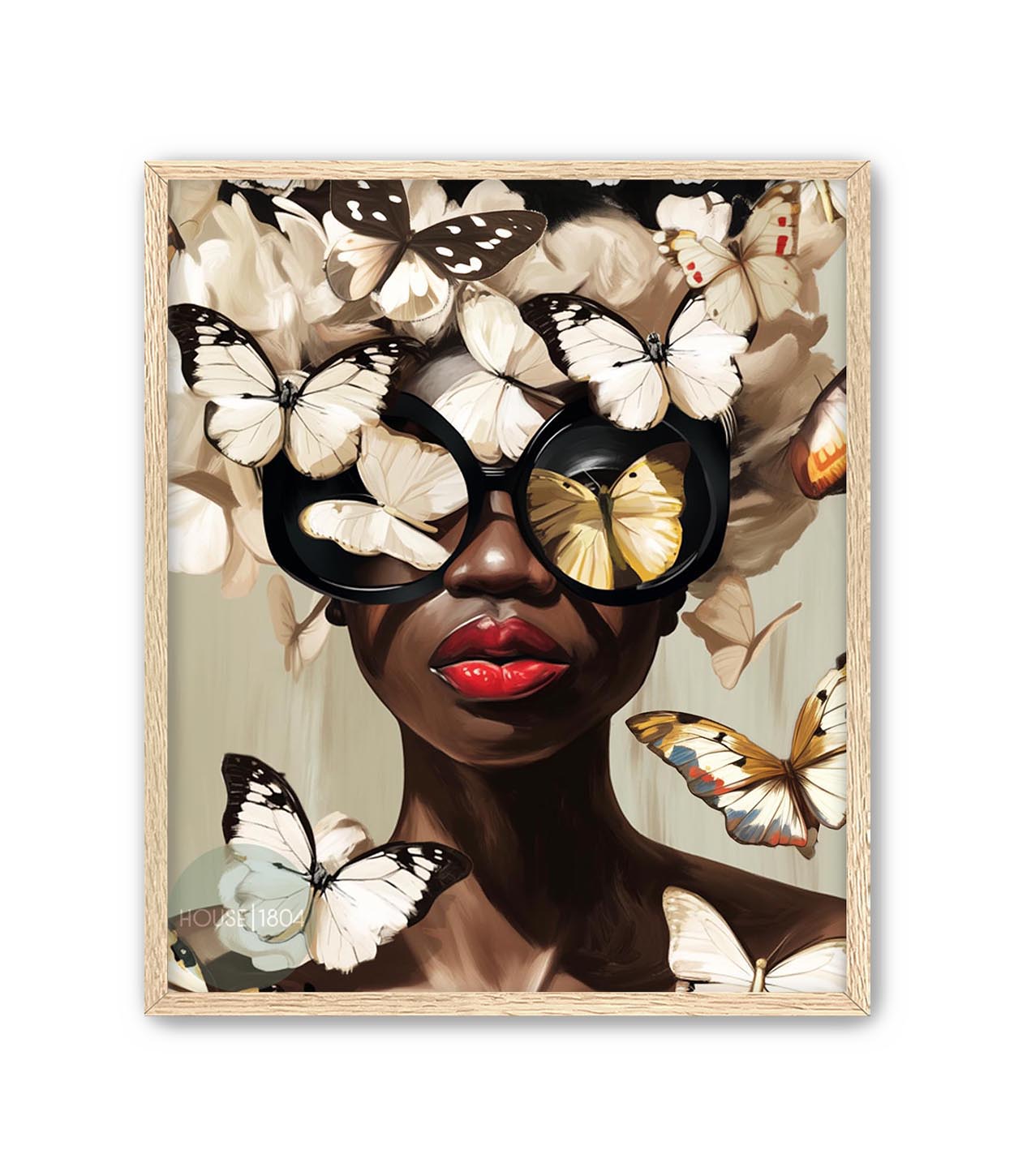 Black Woman Head Flowers Wall Art