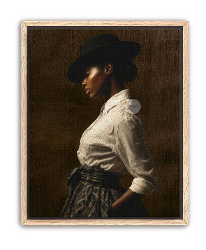 African American Woman Wall Art: Harlem Renaissance Style Canvas Print