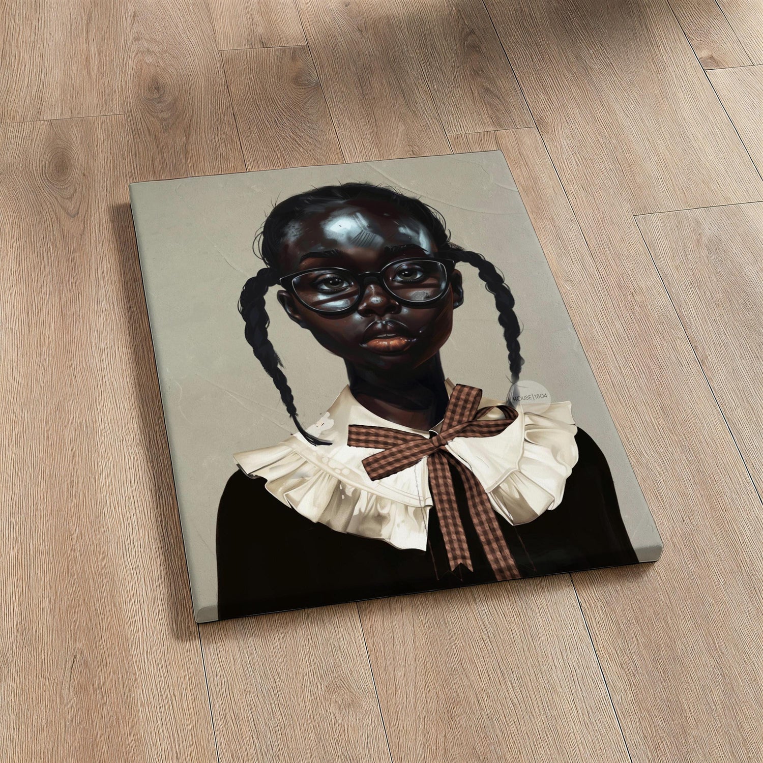 Black Girl Art Print | School Girl Framed Canvas Wall Art