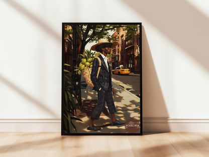 Black Man in Suit Urban Canvas Art Prints