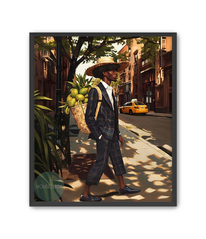 Black Man in Suit Urban Canvas Art Prints