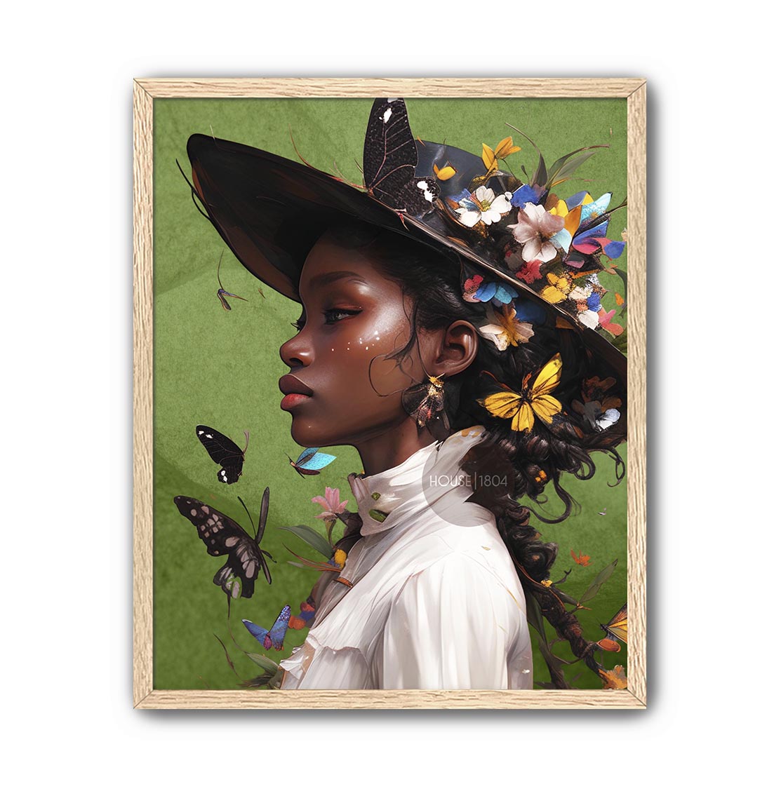 Colorful Black Woman Framed Canvas Wall Art Print