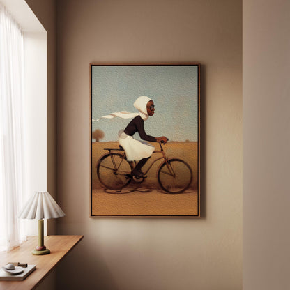 Whimsical Black Girl Framed Canvas Art