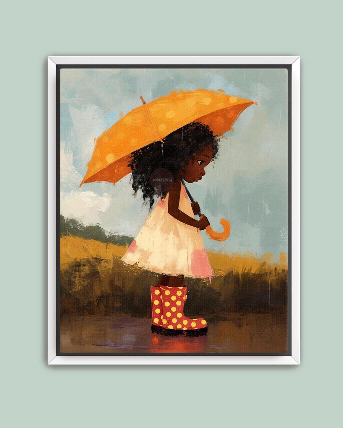 Little Black Girl Art Print, Nursery Decor, Moody Kid&