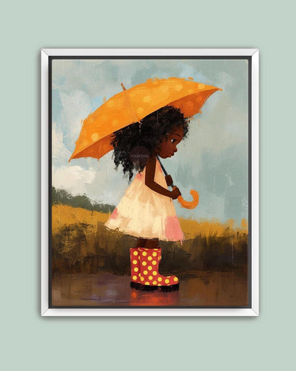 Little Black Girl Art Print, Nursery Decor, Moody Kid&