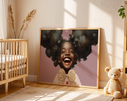 Black Girl Art, Black Child Art, Black Girl Magic, African American Nursery Wall Art, Black Girl Portrait, Black Children Art, Nursery Art