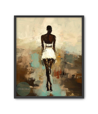 Black Woman Silhouette Art, Black Woman Art, Modern Afrocentric Art, African Wall Decor, Boho Art, Bald Black Woman Art Work, Abstract Woman