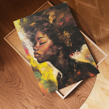 Afro Art Wall Print, Colorful Black Women Canvas, Black Woman Art, Modern Afrocentric Art, African Wall Decor, Boho Art, Abstract Woman Art