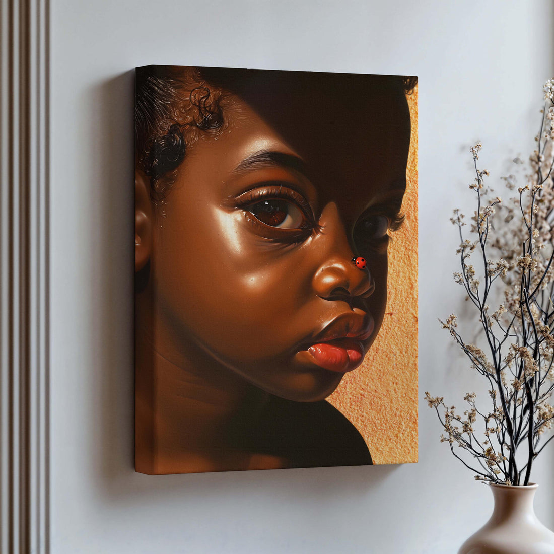 Black Girl Canvas Wall Art Prints, Little Black Girl Wall, Black Baby Girl Nursery, Black Girl Portrait, Black Child Poster, House of 1804