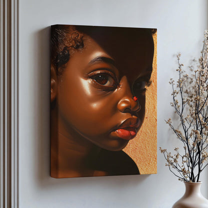 Black Girl Canvas Wall Art Prints, Little Black Girl Wall, Black Baby Girl Nursery, Black Girl Portrait, Black Child Poster, House of 1804