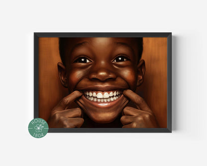 Black Boy Joy Wall Art, Black Boy Art Print, Black Art Print, Black Boho Wall Art, Black Art Canvas Wall Art, Kids Room Wall Art, Kids Art
