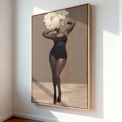Body Positivity Wall Art, Black Curvy Woman Canvas Print | Framed or Unframed
