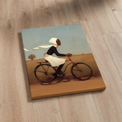 Whimsical Black Girl Framed Canvas Art
