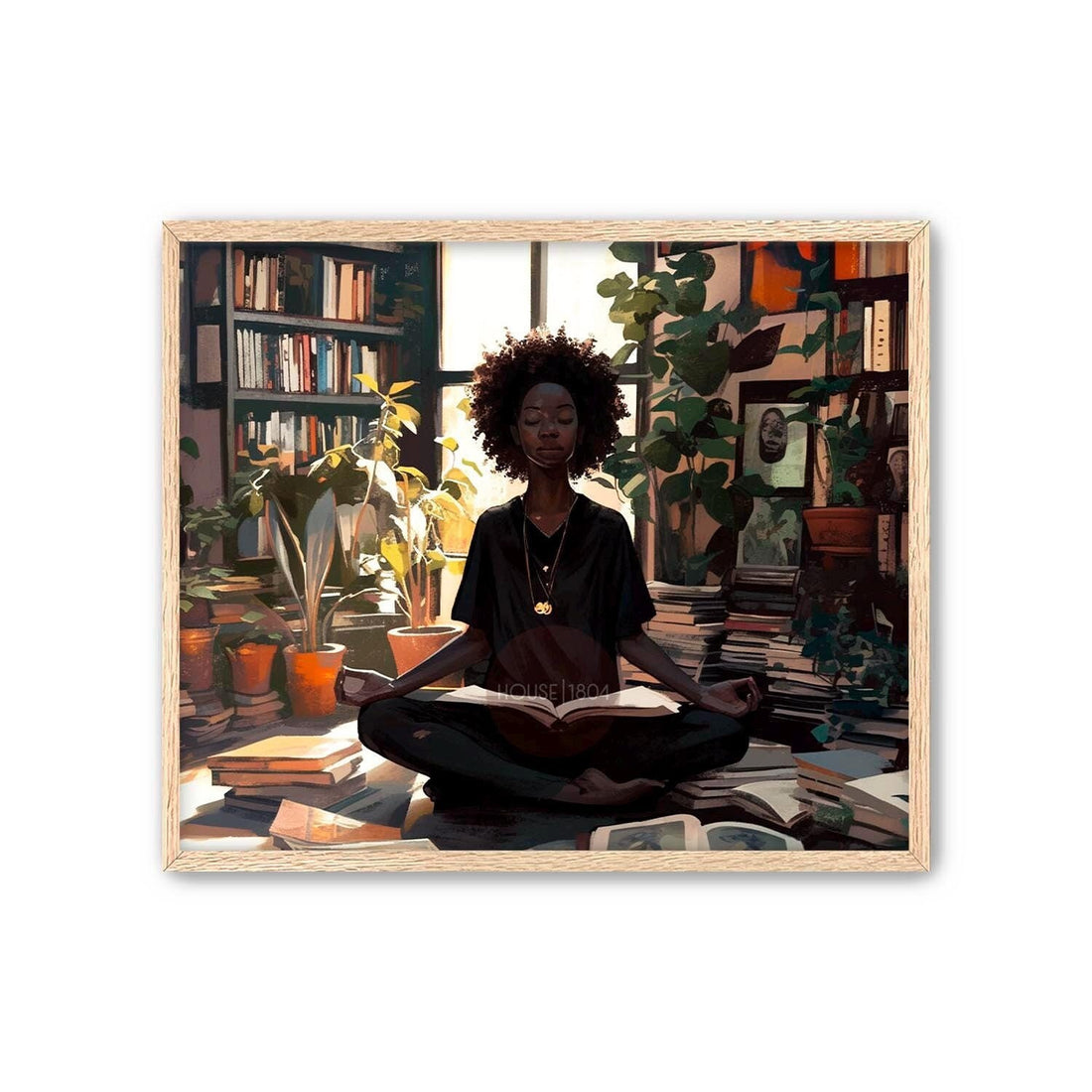 Black Woman Yoga Pose Pictures Art, Black Woman Meditating, Afro Wall Art, Black Woman Print, Black Bohemian Art, Black Woman Wall Art