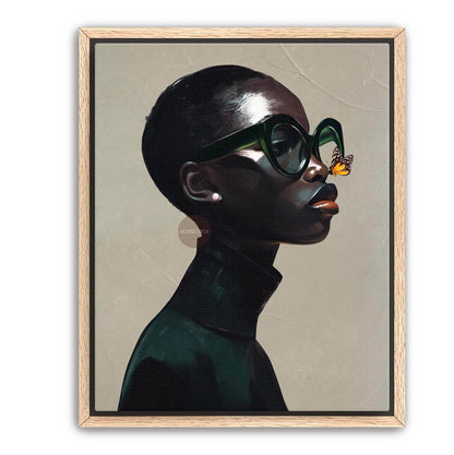 Black Woman Art Print Neutral Afrocentric Canvas Beige Luxury Art