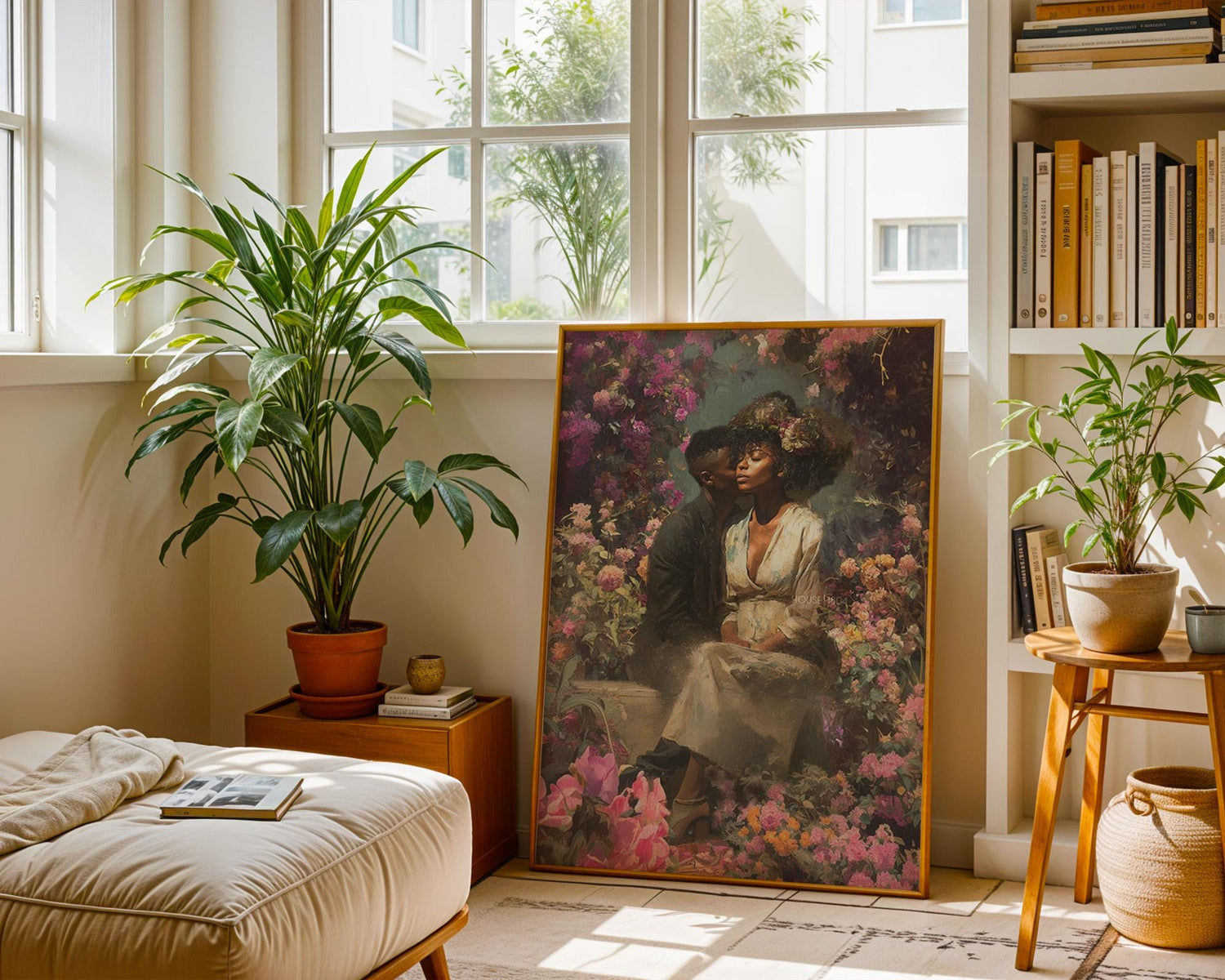 Black Couple Art Print: Vintage African American Love Canvas