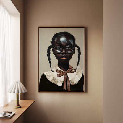 Black Girl Art Print | School Girl Framed Canvas Wall Art